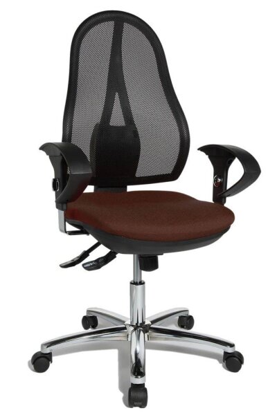 Topstar Bürostuhl Open Point SY Deluxe, OP290U G08 Stoff braun, Gestell chrom