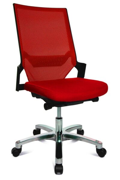 Topstar Bürostuhl Autosynchron®-1 Alu, AU1090 T31 Stoff rot, Gestell alu
