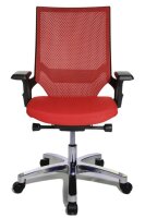 Topstar Bürostuhl Autosynchron®-1 Alu, AU1090 T31 Stoff rot, Gestell alu