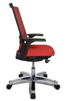 Topstar Bürostuhl Autosynchron®-1 Alu, AU1090 T31 Stoff rot, Gestell alu