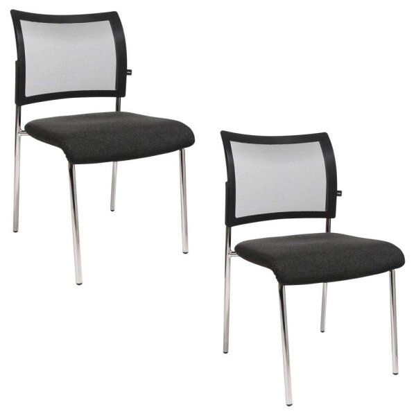 Topstar Besucherstühle Visit 10 Net NV290 G220 anthrazit, schwarz Stoff, 2 St.