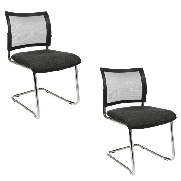 Topstar Besucherstühle Visit 20 Net NV490 G220 anthrazit, schwarz Stoff, 2 St.