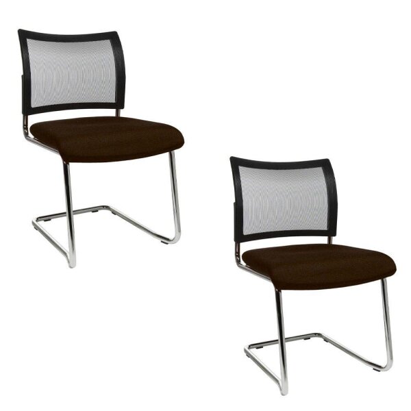 Topstar Besucherstühle Visit 20 Net NV490 G080 braun, anthrazit Stoff, 2 St.