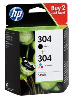 HP 304 (3JB05AE) schwarz, color Druckerpatronen, 2er-Set