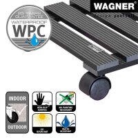 WAGNER® design yourself Pflanzenroller WPC GH 0500 Kunststoff anthrazit quadratisch 29,0 x 29,0 x 8,3 cm, 1 St.