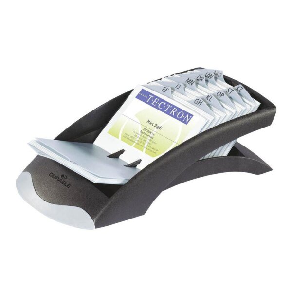 DURABLE Visitenkartenbox VISIFIX® DESK VEGAS schwarz, für bis zu 100 Visitenkart
