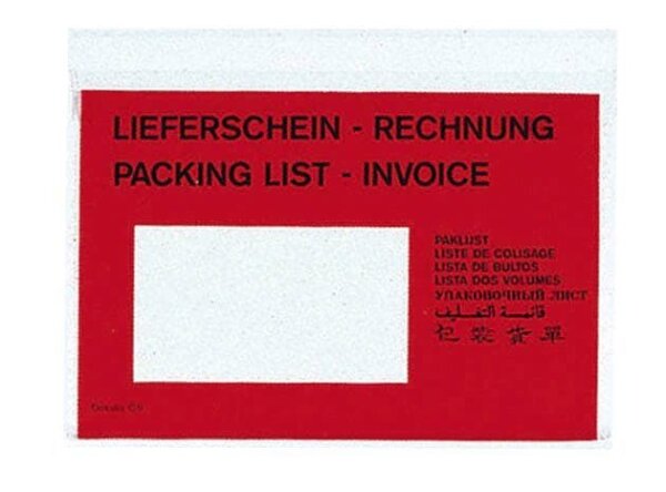 VP Lieferscheintaschen Kunststoff DIN C6 250 St.