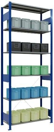 SCHULTE Schwerlastregal MULTIplus 150 12641-B enzianblau 100,0 x 40,0 x 250,0 cm