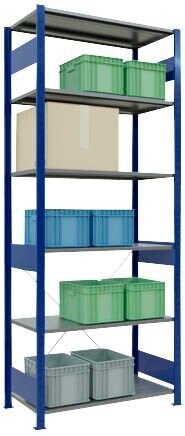 SCHULTE Schwerlastregal MULTIplus 150 12651-B enzianblau 100,0 x 50,0 x 250,0 cm
