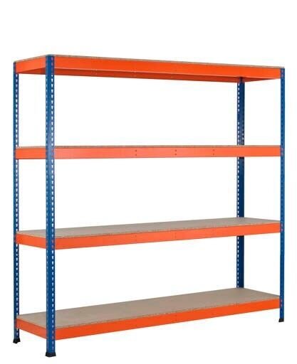 SCHULTE Schwerlast-Weitspannregal Z1 18287-N blau/orange 184,1 x 77,3 x 243,8 cm