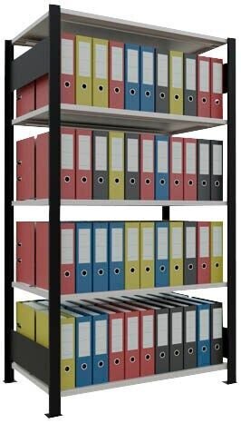 SCHULTE Schwerlastregal MULTIplus 150 36037-S schwarz/lichtgrau 100,0 x 60,0 x 180,0 cm