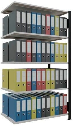 SCHULTE Anbau-Schwerlastregal MULTIplus150 36040-S schwarz/lichtgrau 100,0 x 60,0 x 180,0 cm
