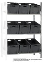 SCHULTE Anbau-Schrägbodenregal L MULTIplus150 13698 lichtgrau 100,0 x 60,0 x 200,0 cm