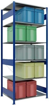 SCHULTE Schwerlastregal MULTIplus 150 12581-B enzianblau 100,0 x 80,0 x 250,0 cm