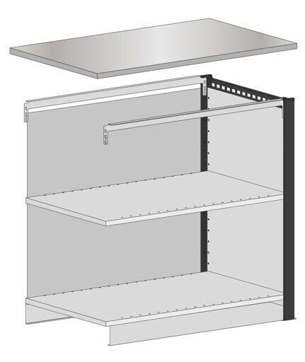 SCHULTE Thekenmodul MULTIplus Endmodul mit Arbeitsplatte, schwarz 105,6 x 78,0 x 103,5 cm