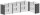 SCHULTE Thekenmodul-Set MULTIplus L-Form, ohne Arbeitsplatte, lichtgrau, schwarz 384,8 x 78,0 x 100,7 cm
