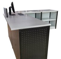 SCHULTE Thekenmodul MULTIplus Startmodul gerade, mit Arbeitsplatte, lichtgrau, schwarz 80,6 x 78,0 x 103,5 cm