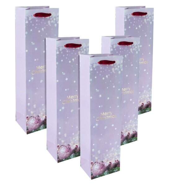 SIGEL Geschenktüten für Flaschen Charmful Christmas Large Motiv 10,0 x 35,0 cm,