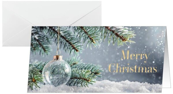 SIGEL Weihnachtskarten Snowy Idyll DS637 DIN lang, 25 St.