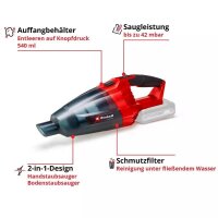 Einhell TE-VC 18 Li-Solo Akku-Handstaubsauger ohne Akku