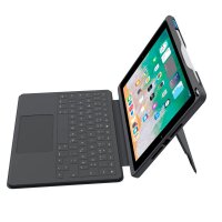 DEQSTER Smart Rugged Touch PLUS Keyboard Tablet-Tastatur schwarz geeignet für Apple iPad 7. Gen (2019), Apple iPad 8. Gen (2020), Apple iPad 9. Gen (2021)