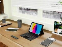 DEQSTER Smart Combo Touch Keyboard Tablet-Tastatur grau geeignet für Apple iPad 10. Gen (2022), Apple iPad 10. Gen (2024), Apple iPad (A16) (2025)