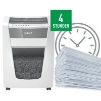 LEITZ IQ Office Pro Aktenvernichter mit Partikelschnitt P-5, 2 x 5 mm, bis 7 Blatt, weiß