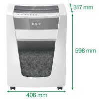 LEITZ IQ Office Pro Aktenvernichter mit Partikelschnitt P-5, 2 x 5 mm, bis 7 Blatt, weiß