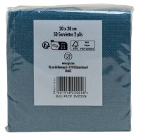PROnappe Servietten pazifikblau 2-lagig 20,0 x 20,0 cm, 50 St.