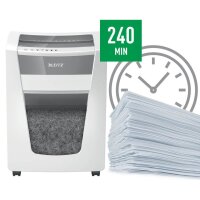 LEITZ IQ Office Pro Aktenvernichter mit Partikelschnitt P-6, 1 x 5 mm, bis 5 Blatt, weiß