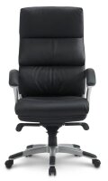 XXL Chefsessel, BT-0066-1 Kunstleder schwarz, Gestell silber