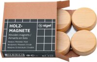 SIGEL Magnete braun, Holz Ø 3,3 x 0,9 cm, 4 St.