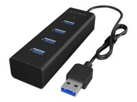RaidSonic ICY BOX® USB-Hub IB-HUB1409-U3 4-fach schwarz