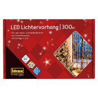 Idena 3,0 x 3,0 m LED Lichtervorhang transparent 3,0 m