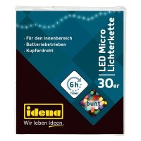 Idena 30er Micro LED Lichterkette kupfer 3,2 m