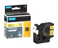 DYMO Schriftband RHINO  18490, 12 mm, schwarz auf gelb, 1...