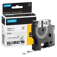 DYMO Schriftband RHINO  18444, 12 mm, schwarz auf...