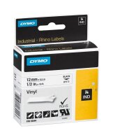 DYMO Schriftband RHINO  18444, 12 mm, schwarz auf...