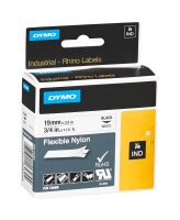 DYMO Schriftband RHINO  18489, 19 mm, schwarz auf...