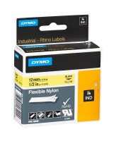 DYMO Schriftband RHINO  18491, 19 mm, schwarz auf gelb, 1...