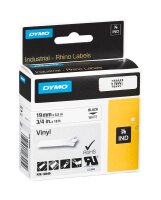 DYMO Schriftband RHINO  18445, 19 mm, schwarz auf...