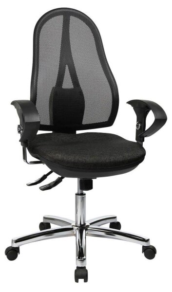 Topstar Bürostuhl Open Point SY Deluxe, OP290U G22 Stoff anthrazit, Gestell chrom