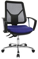 Topstar Bürostuhl Ergo Steel Net Stoff blau, Gestell chrom