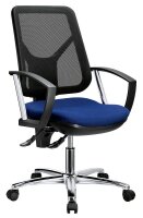 Topstar Bürostuhl Ergo Steel Net Stoff blau, Gestell chrom