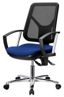 Topstar Bürostuhl Ergo Steel Net Stoff blau, Gestell chrom
