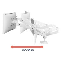 ergotron Monitor-Halterung LX Pro Dual Side-By-Side 45-686-290 weiß für 2 Monitore, Tischbohrung, Tischklemme