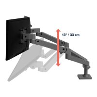 ergotron Monitor-Halterung LX Pro Dual Side-By-Side 45-686-293 dunkelgrau für 2 Monitore, Tischbohrung, Tischklemme