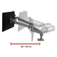 ergotron Monitor-Halterung LX Pro Dual Side-By-Side 45-686-293 dunkelgrau für 2 Monitore, Tischbohrung, Tischklemme