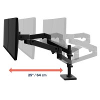 ergotron Monitor-Halterung LX Pro Dual Stacking 45-690-292 schwarz für 2 Monitore, Tischbohrung, Tischklemme