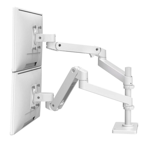 ergotron Monitor-Halterung LX Pro Dual Stacking 45-690-290 weiß für 2 Monitore, Tischbohrung, Tischklemme